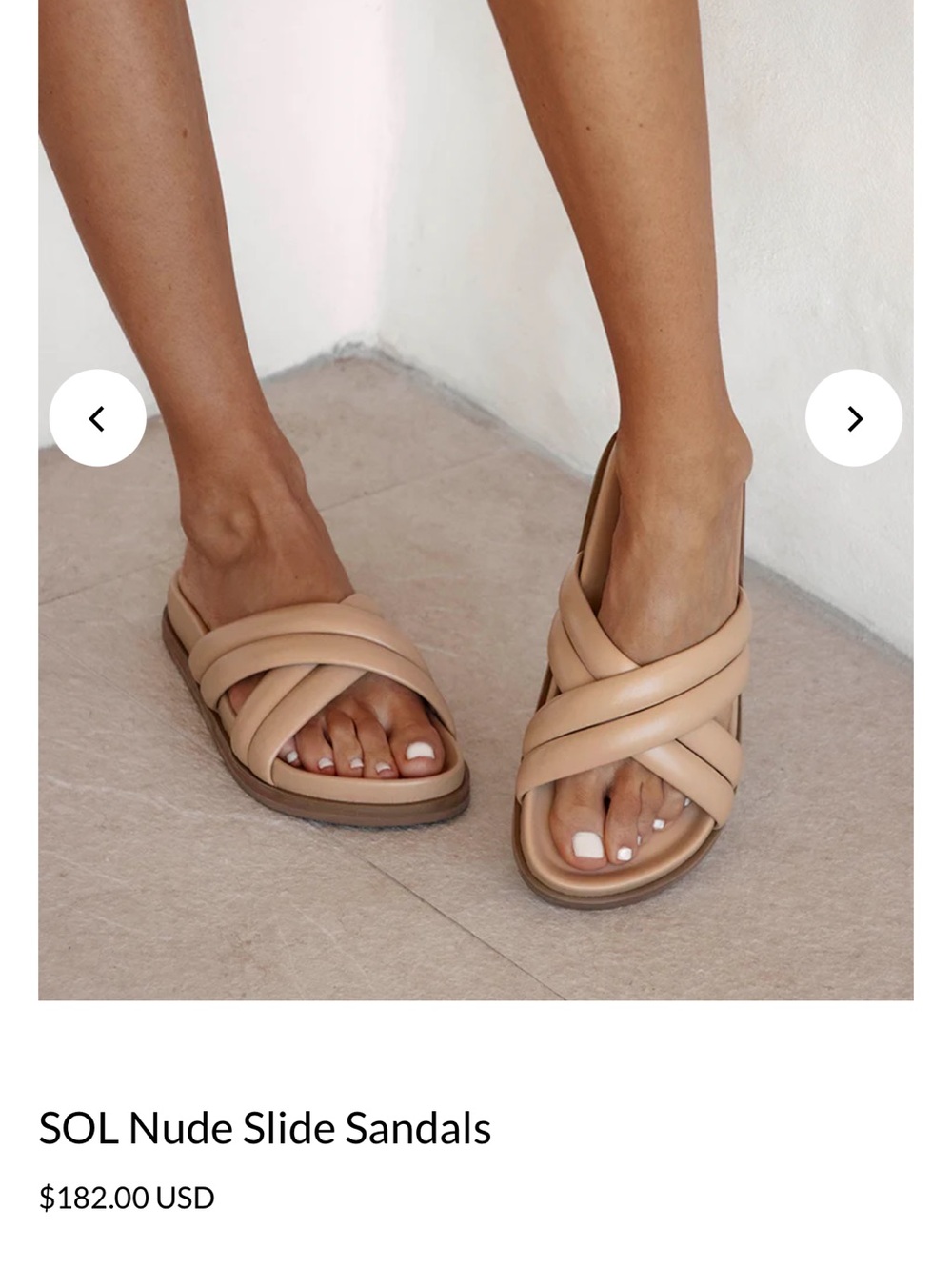 COVET SOL SIZE 41 Nude Slide Sandals - Women's Tan Comfort Slides